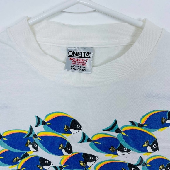 Vintage Santa Barabara California Tourism T-Shirt Fish Single Stitch Mens Sz 2XL - Picture 3 of 5